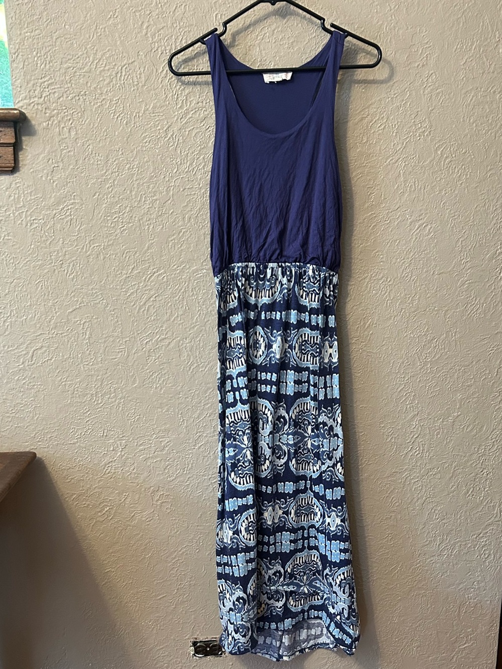 Pink Republic Navy and White Printed Tank Maxi Dress